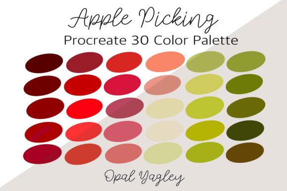 Apple Picking Procreate Color Palette: 30 Essential Swatches