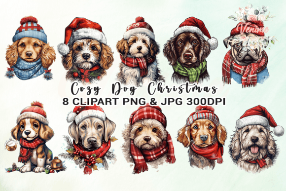 Cozy Dog Christmas Watercolour Clipart: Your Holiday Design Secret
