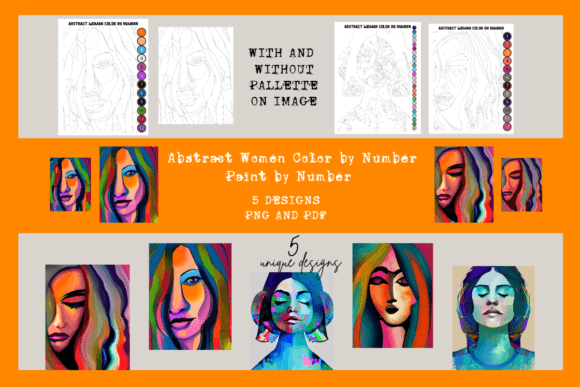 Exploring Abstract Women Color by Paint by Number
