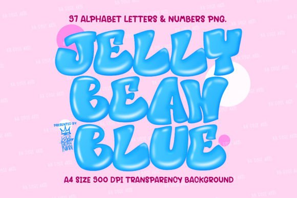 Jelly Bean Alphabet Blue Color: A Playful Design Asset