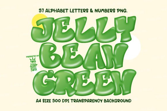 Jelly Bean Alphabet Green Color: A Playful Asset for Modern Design