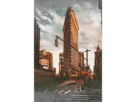 New York US Color Drawing: A Vibrant Design for City Lovers