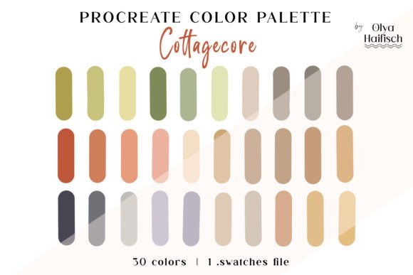 SoftNatural Boho Procreate Color Palette for Muted Illustrations