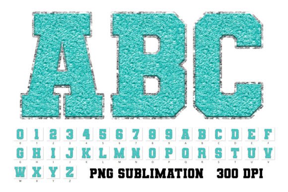 Sport Chenille Faux Alphabet Teal: A Bold, Tactile Design Asset