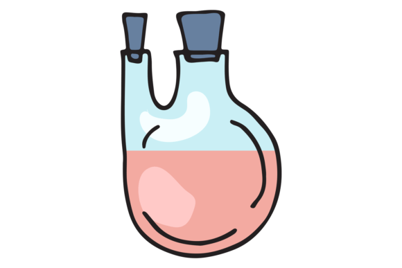 Two Neck Laboratory Glass Color Doodle I: A Playful Type of Charm