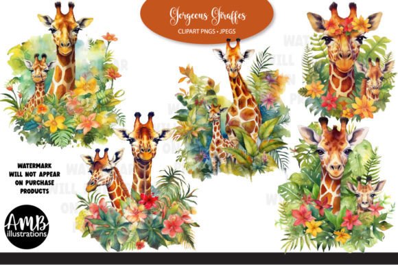 Unleashing Creativity with Gorgeous Giraffes Watercolour Clipart