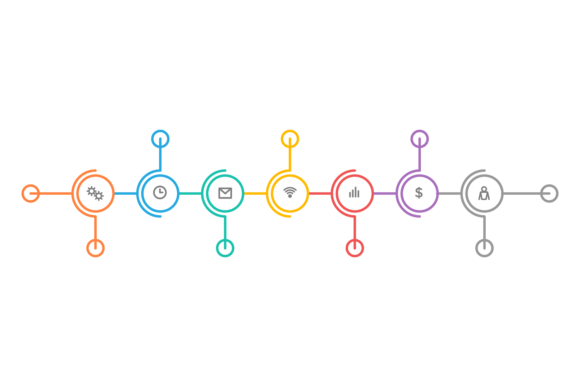 Visualizing Progress: The Data Flow Chart Color Timeline Infographic