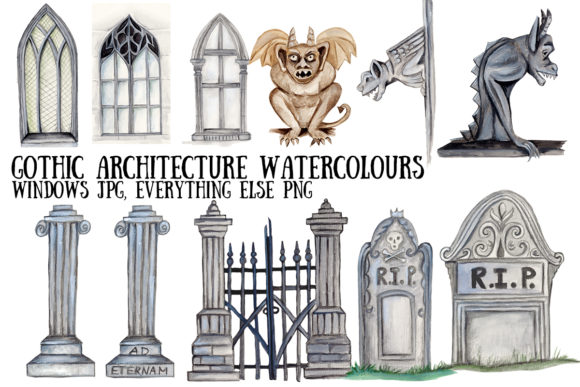 Watercolour Gothic Architecture: A Dramatic Design Asset