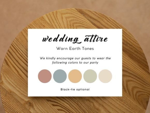 Wedding Party Attire Color Palette Card: A Seamless Solution